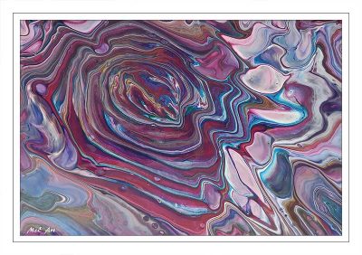 Print - Burgandy and Gold Spiral Pour