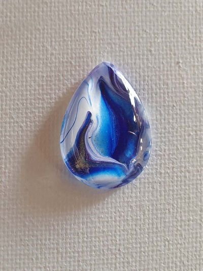 Droplet Cabochon White & Blue - Video 688
